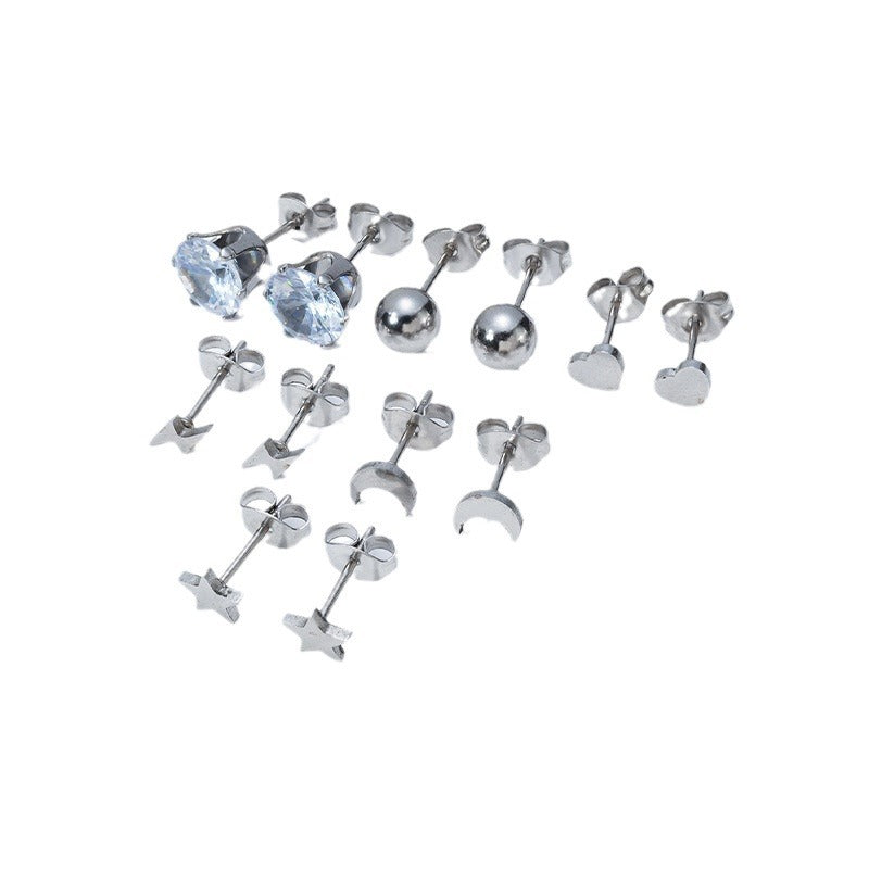 Women's Fashionable Simple Mini Gold-plated Stainless Steel Trending Stud Earrings