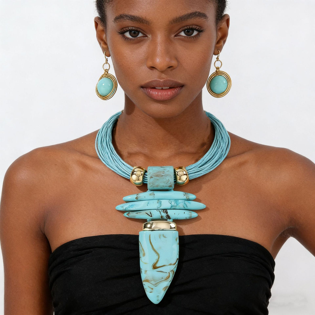 Elegant New Resin Horn Suite Exaggerated Earrings
