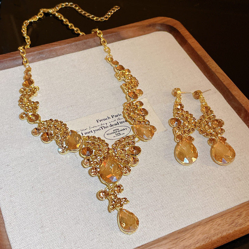 Women's Style Geometric Water Drop Fashion Short Light Jewelry Set