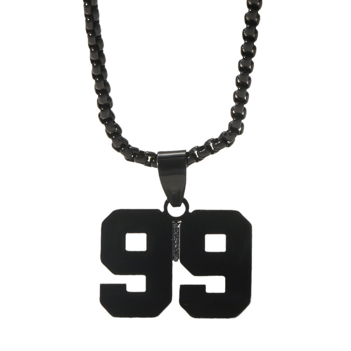 Fashion Stainless Steel Double-sided Digital Male Female Personality Hip Hop Necklaces