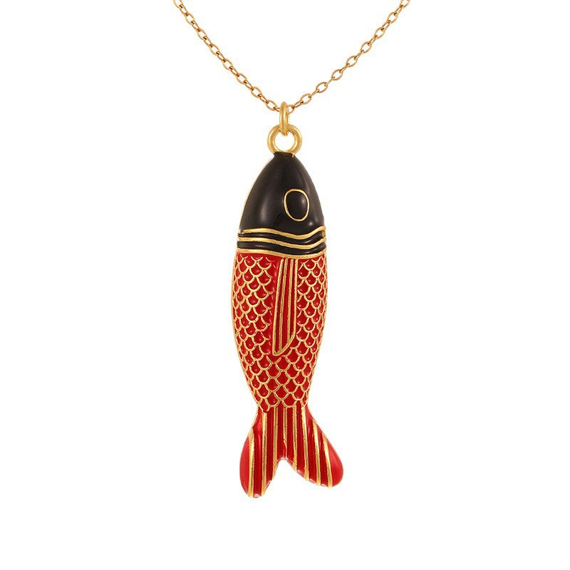 Fashion Bohemian Personalized Fish Winter Red Necklace