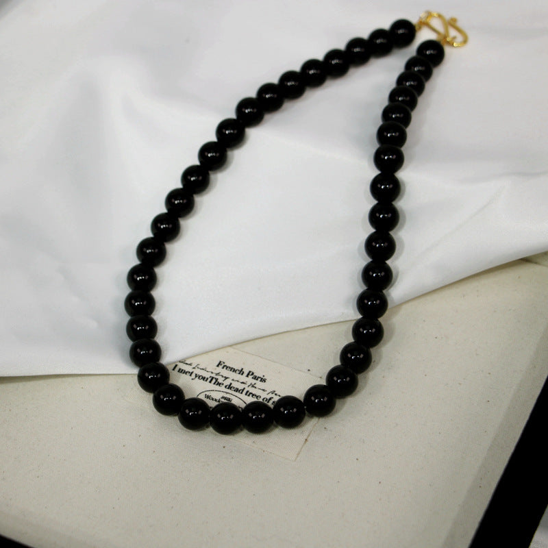 Red Huang Round Beads Niche High-grade Light Necklaces