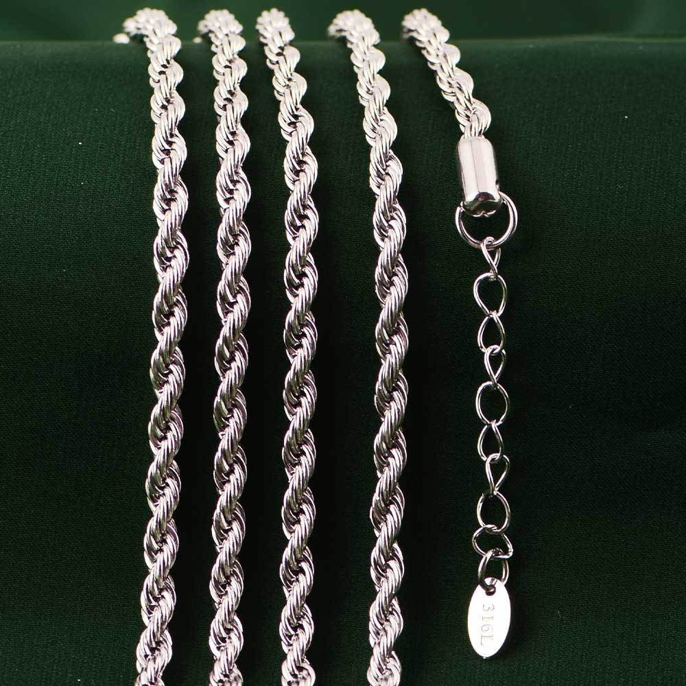 Men's Stainless Steel Hemp Flowers Chain Hip Hop Neutral Titanium Necklace