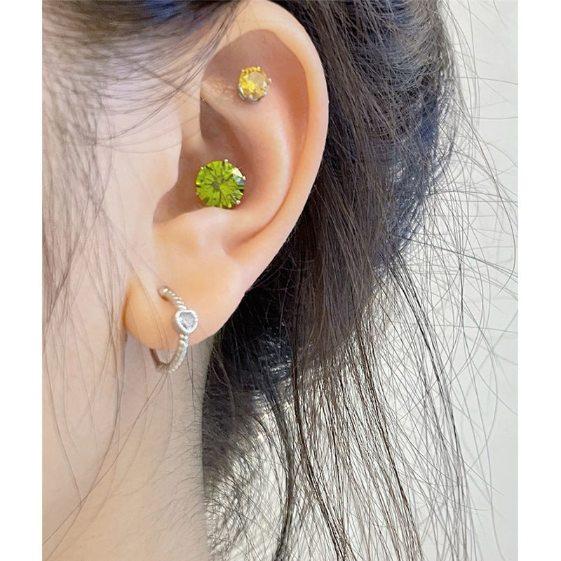 Women's Sweet Cool Style Super Flash Design Exquisite Colorful Zircon Ear Clip