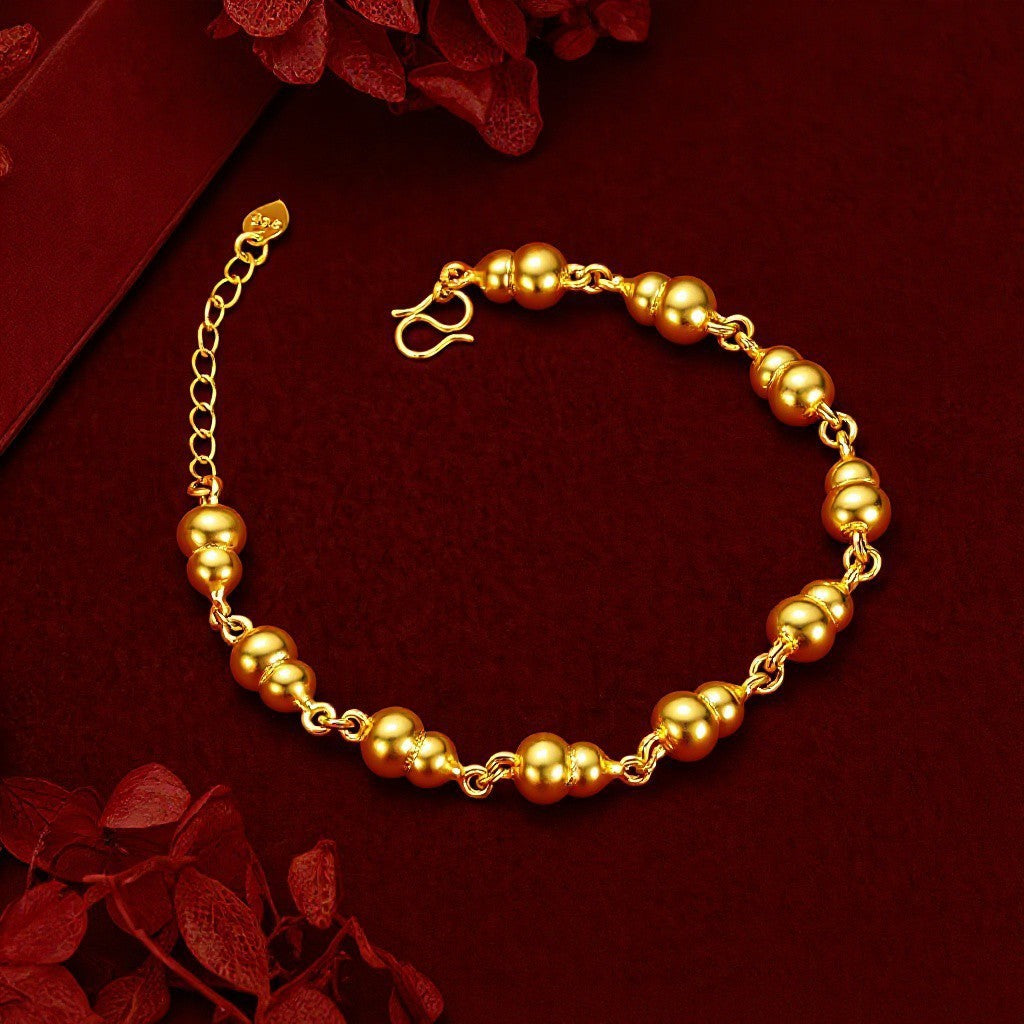 Ancient French Fu Lu Chinese Gourd Gold Plated High Sense Bracelets