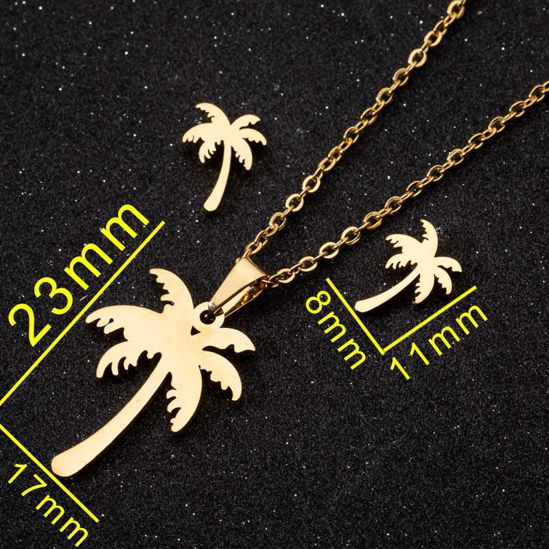 Rabbit Paper Crane Vintage Gold Plating Jewelry Set