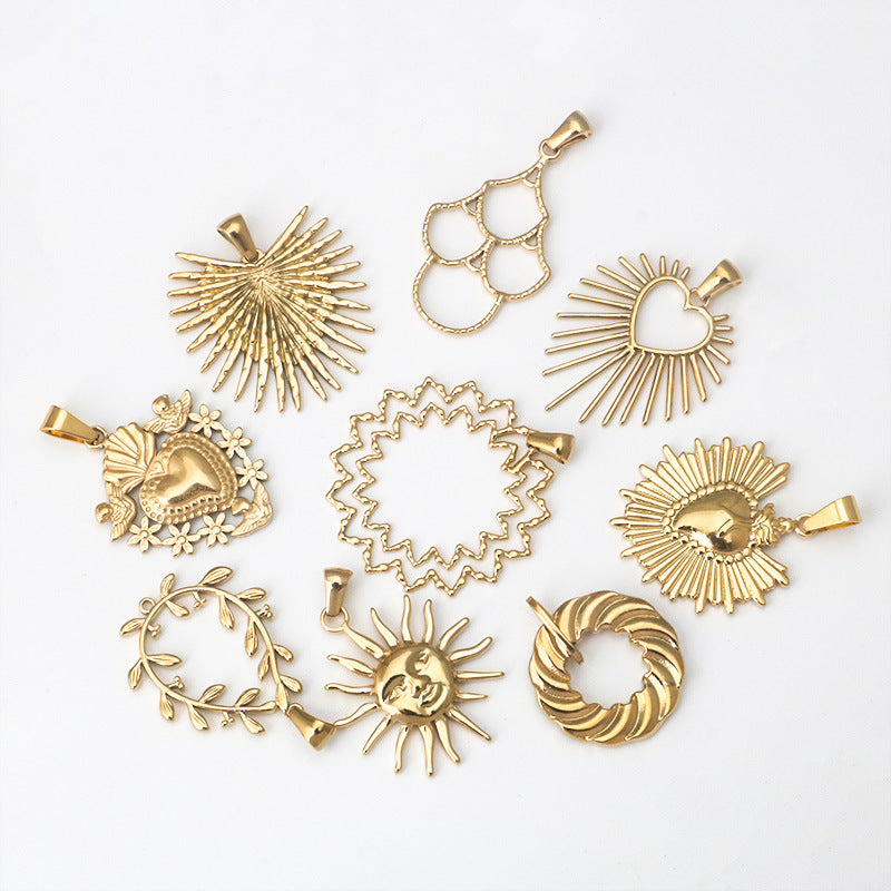 Stainless Steel Advanced Fashion Sun Love Gold Pendant