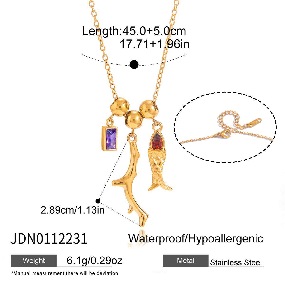 Titanium Steel Fish Light Luxury Minority Clavicle Chain Necklace