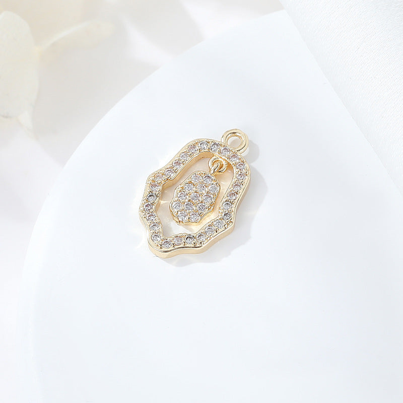 Copper Plating Zircon Small Cute Fishtail Pendants