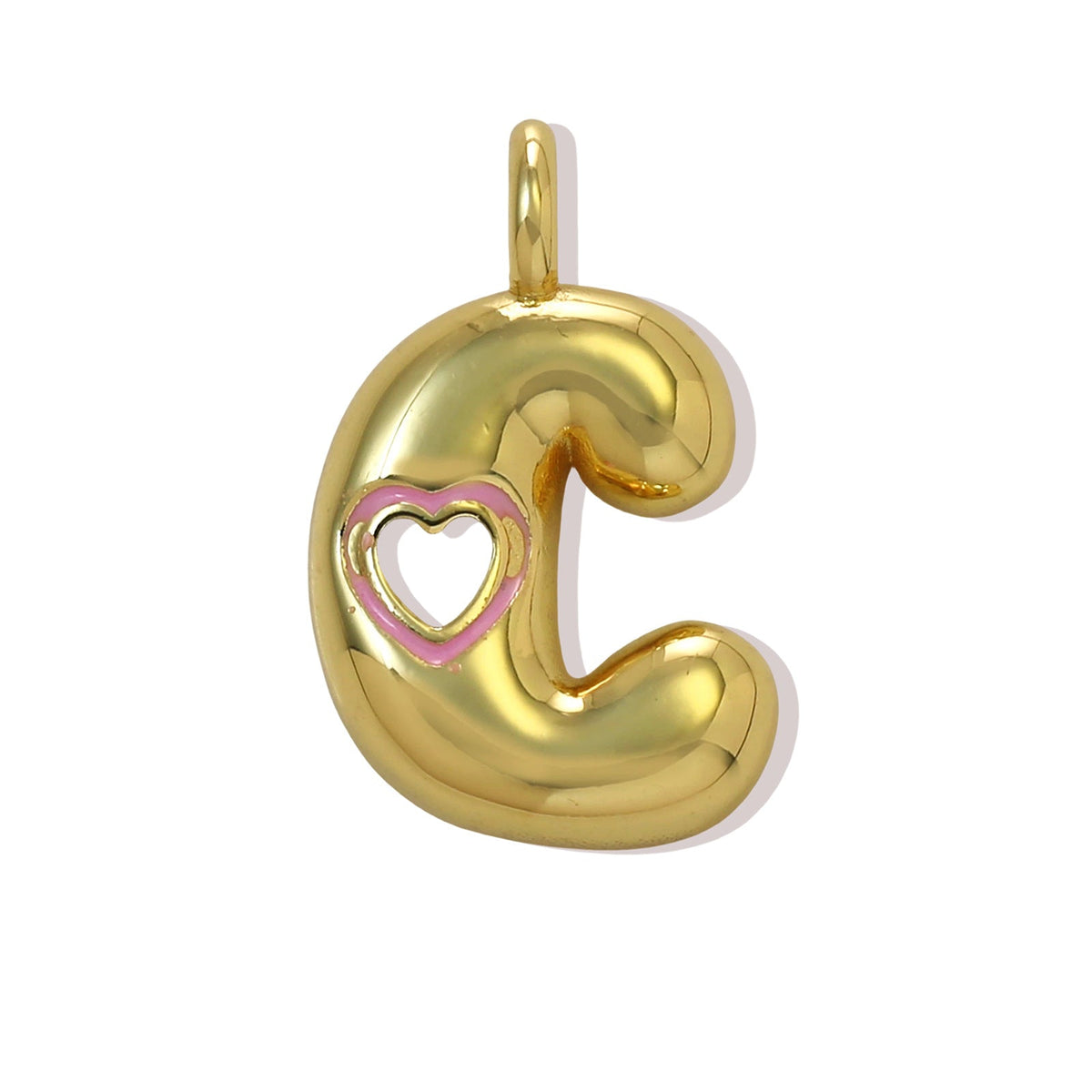 Xi English Letter Gold Simple Heart-shaped Pendant
