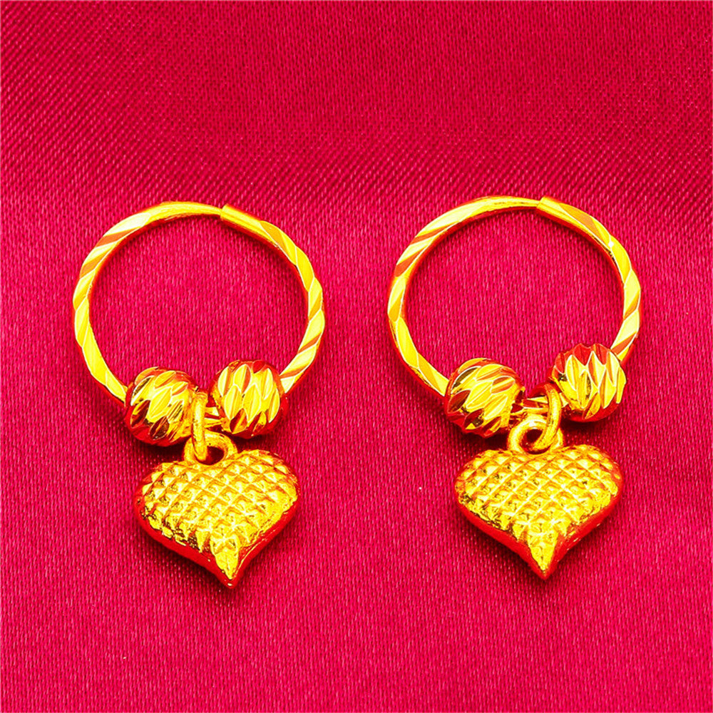 Women's Love Five-pointed Star Crown Water Drop Beads Live Earrings