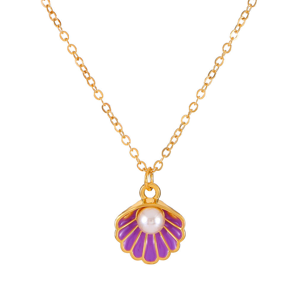Shell Of Affordable Luxury Fashion Temperament Color Clavicle Chain Jewelry Set