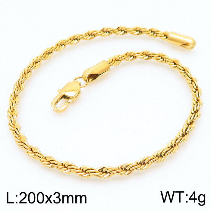 Men's Simple Buckle Hemp Flowers Chain Twisted String Fashion Bracelet