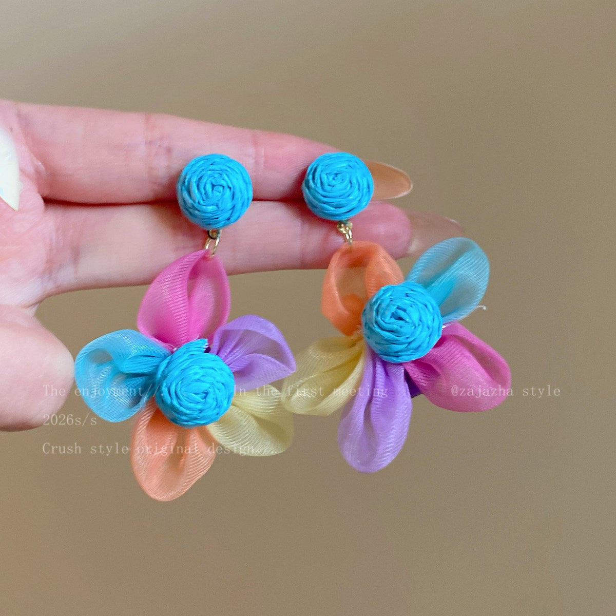 Style Flower Female Design High-grade Ear Giant Rings