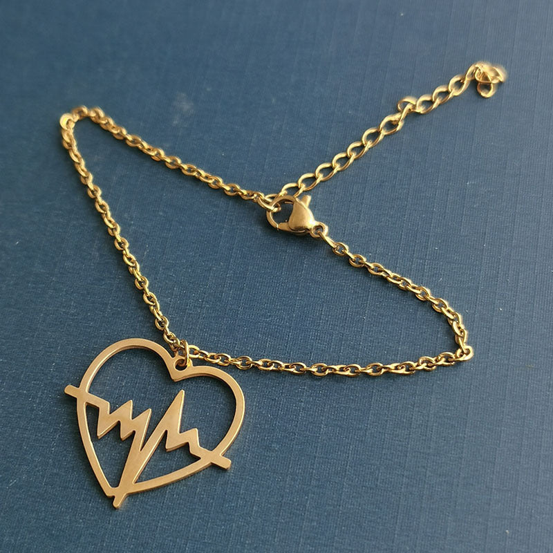 Women's Heart-shaped Ecg Clavicle Chain Korean Fashion Pendant