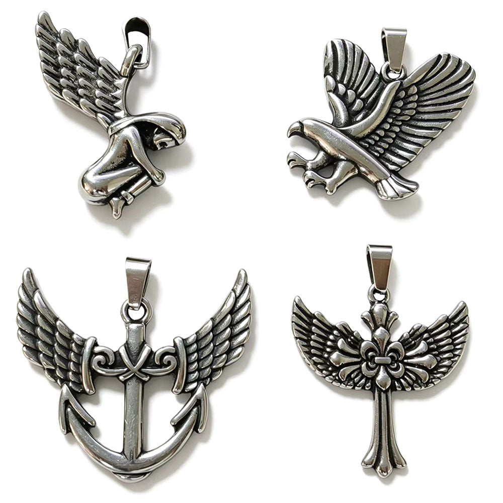 Men's Stainless Steel Wings U-shaped Hip Hop Pendant