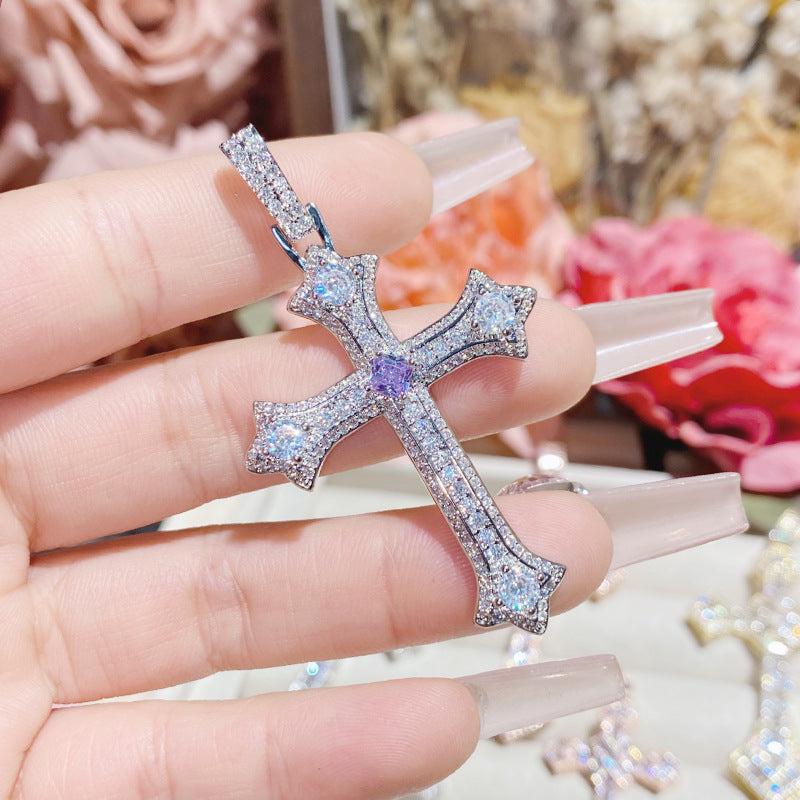 Full Diamond Cross Hip Hop Real Necklaces