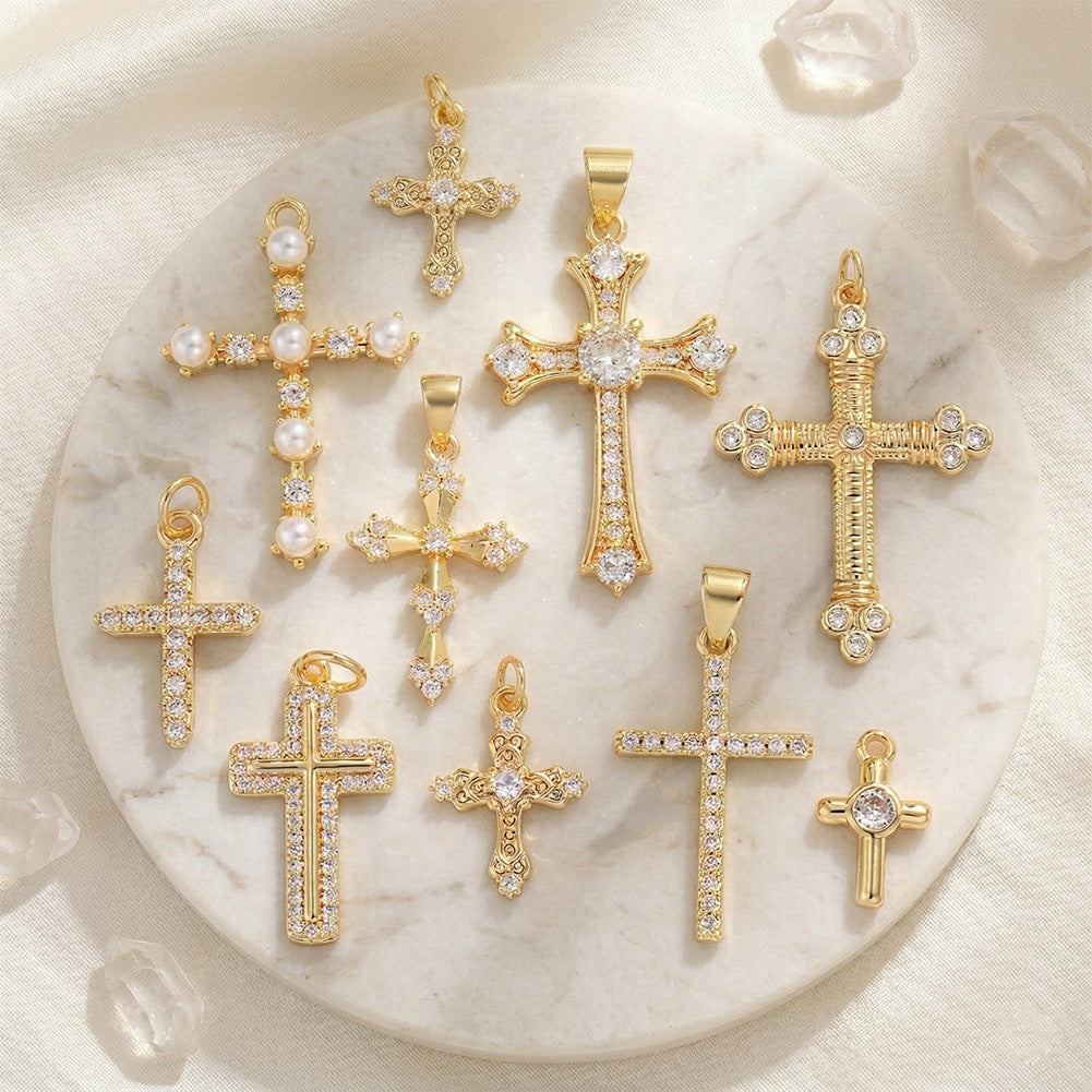 Retaining Micro Inlaid Zircon Clavicle Chain Pendants