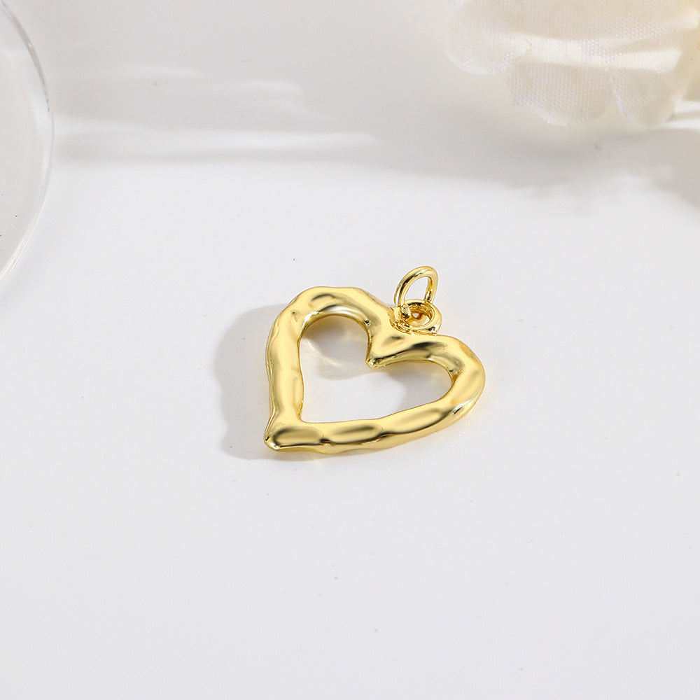 Copper Plating Vintage Style Concave Convex Peach Pendants