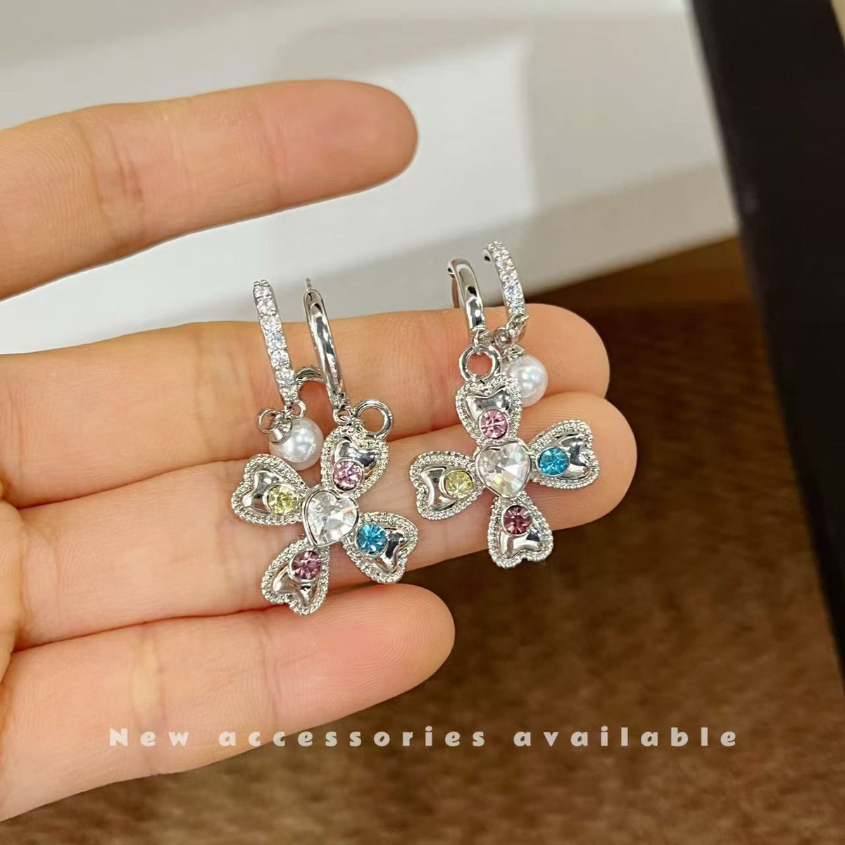 Korean Style Sweet Cool Colorful Crystals Cross Pendants