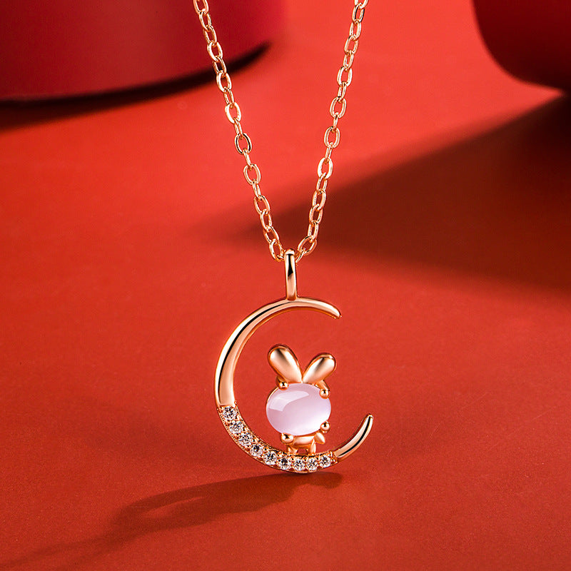Women's Korean Style Ross Chinese Zodiac Rose Gold Pendant