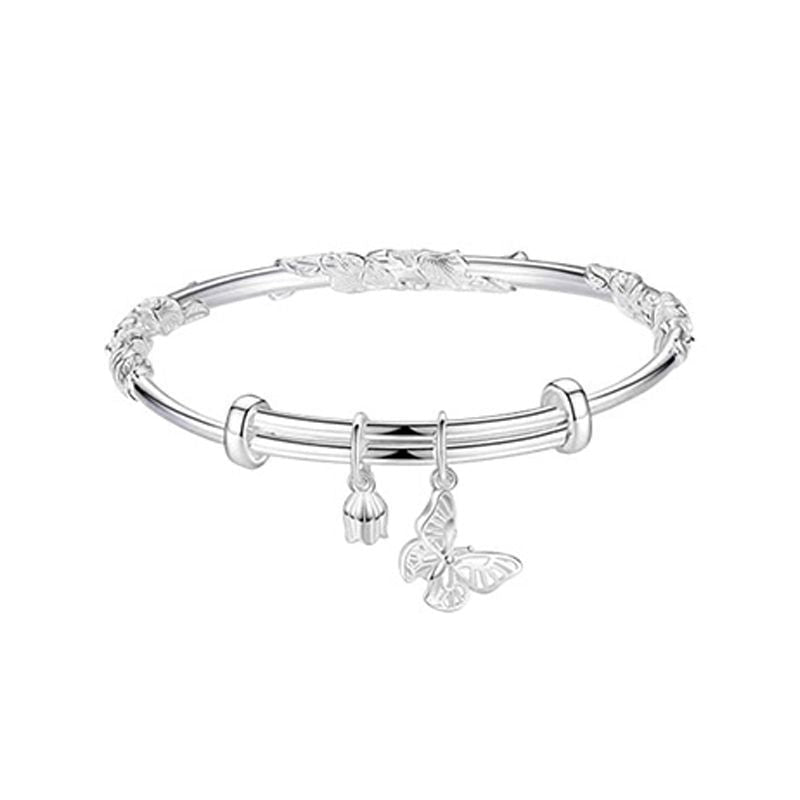 Brocade Solid Push-pull Female Floral Butterfly Bracelets