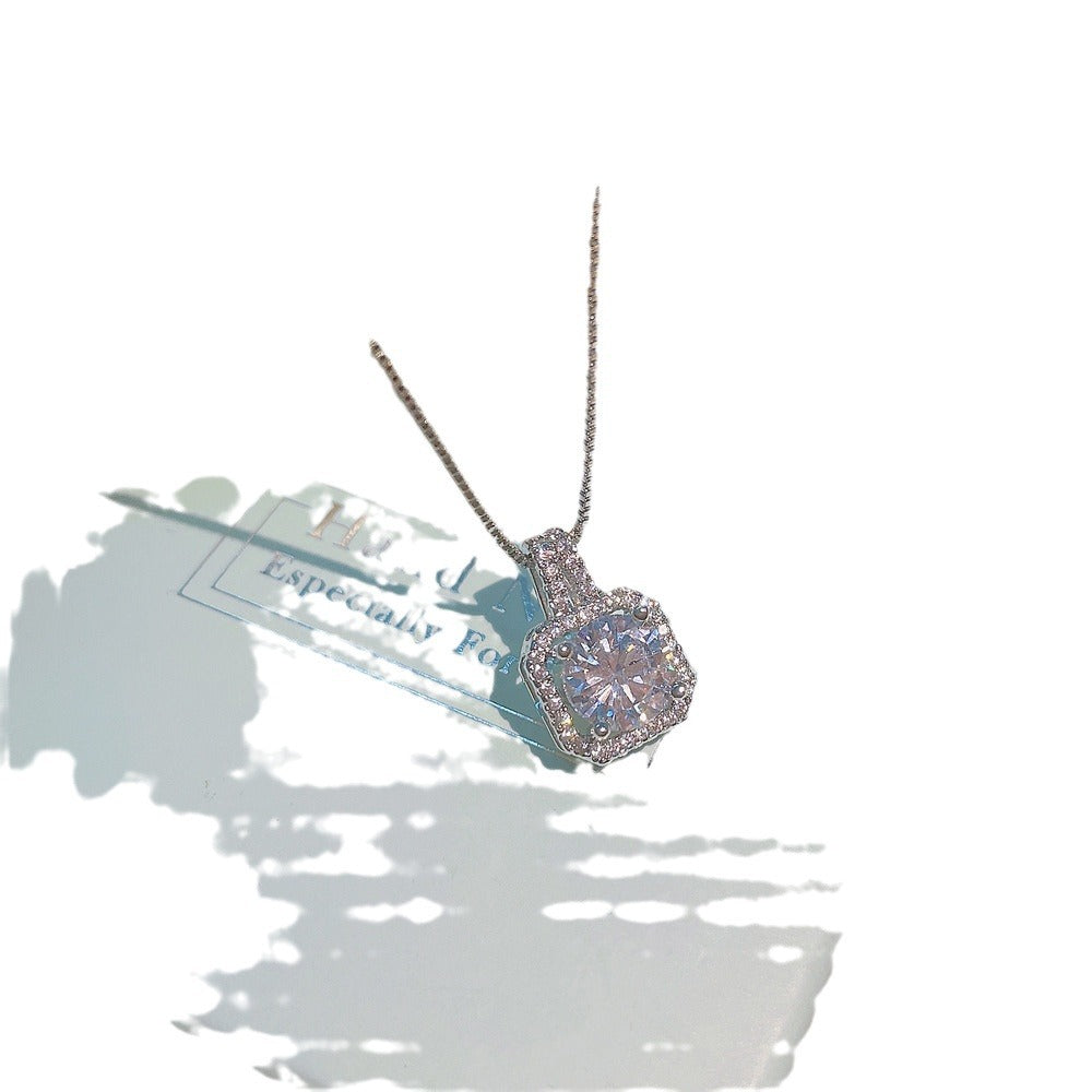 Square Diamond Clavicle Chain Simple High Pendants