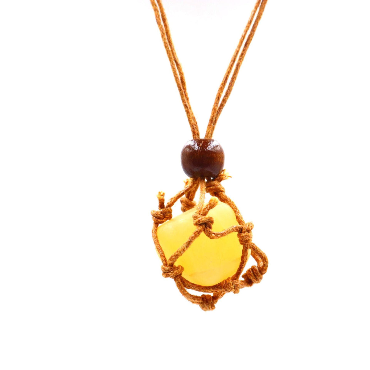 Hand-woven Niche Natural Stone Crystal Mesh Bag Pendants