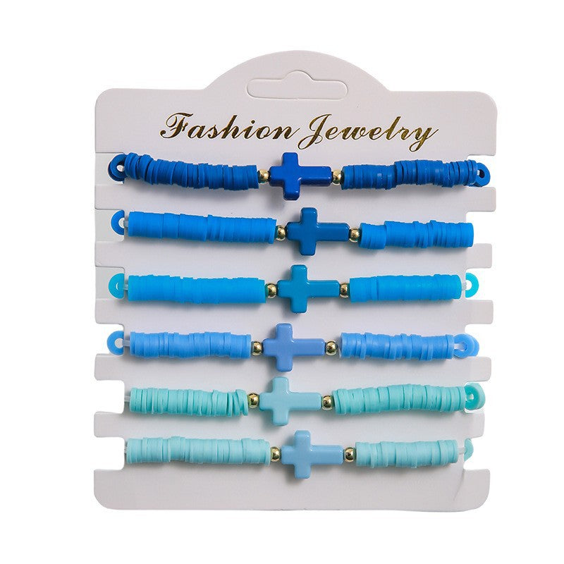 Women's Polymer Clay Bohemian Style Cross Special Interest Light Bracelet