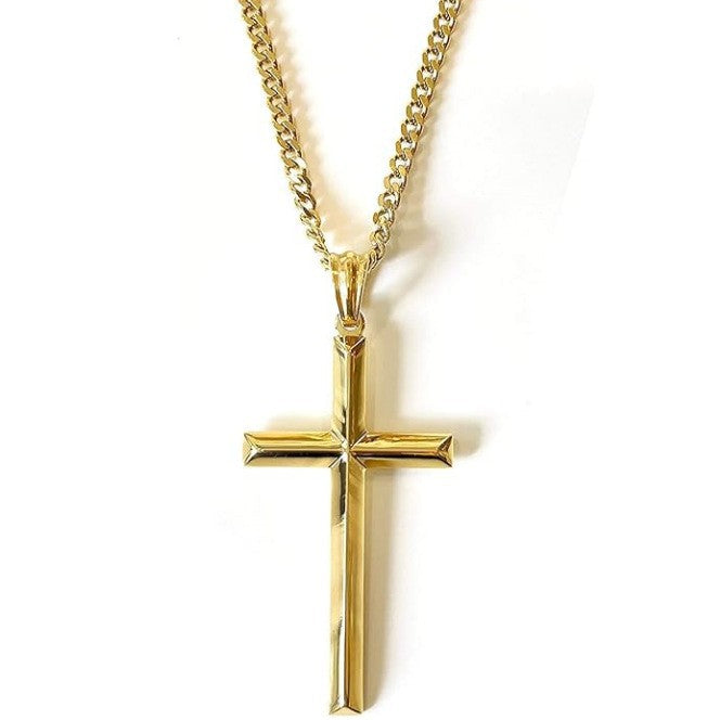 Women's & Men's Titanium Steel Cross High-grade Gold Simplicity Necklace