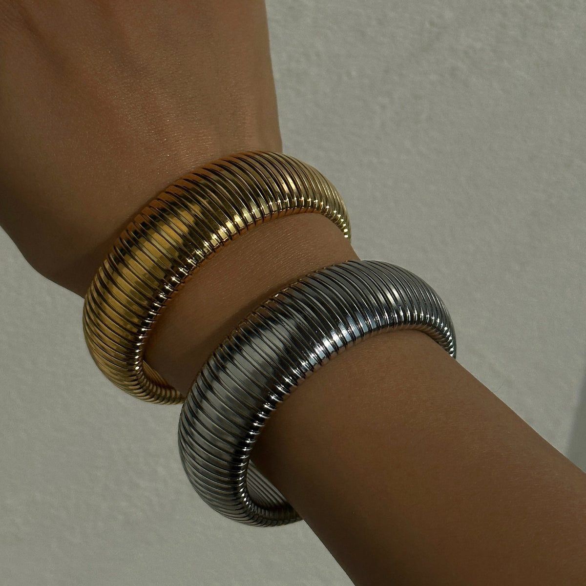 Plated Titanium Steel Vintage Elastic Gypsy Bracelet