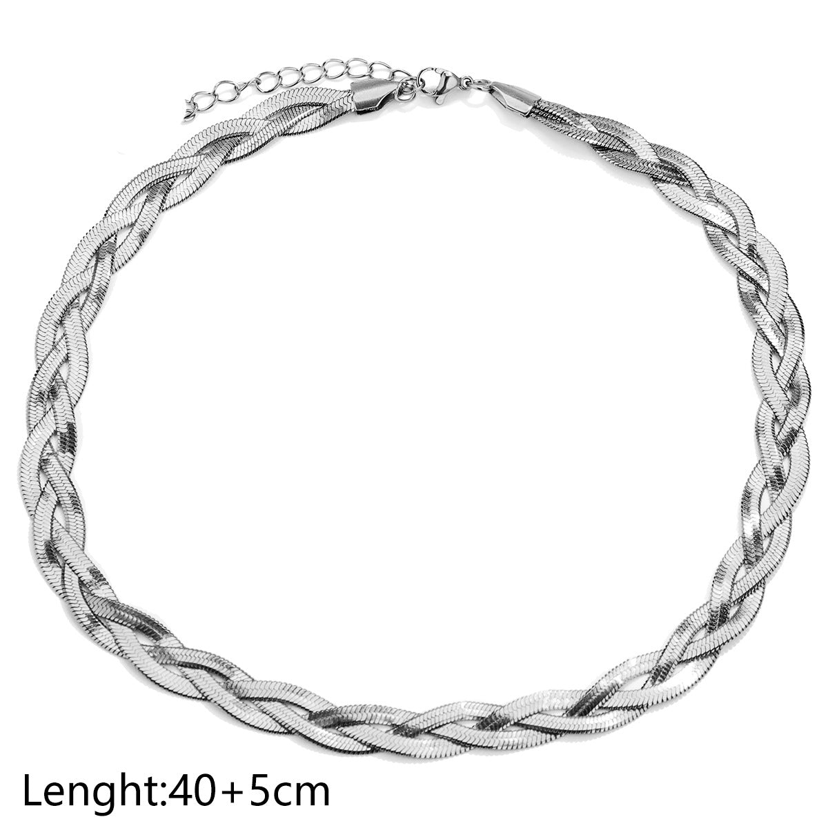 Personalized Woven Titanium Steel Twin Female Choker Necklace