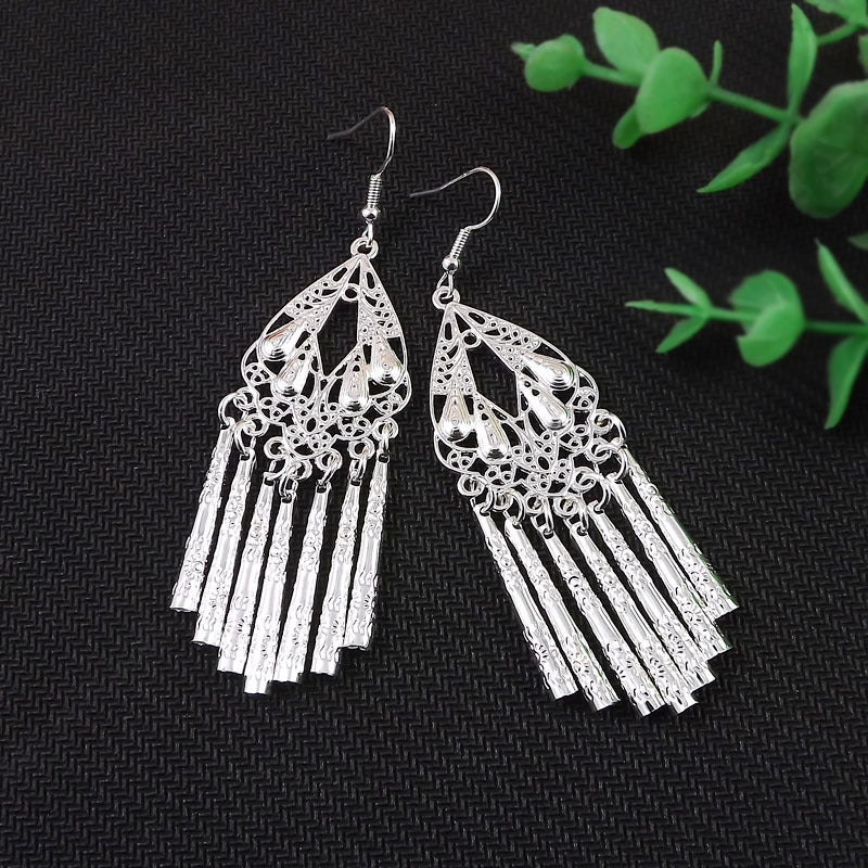 Women's Tibetan Sier Miao Eardrops Classical Ethnic Style Earrings