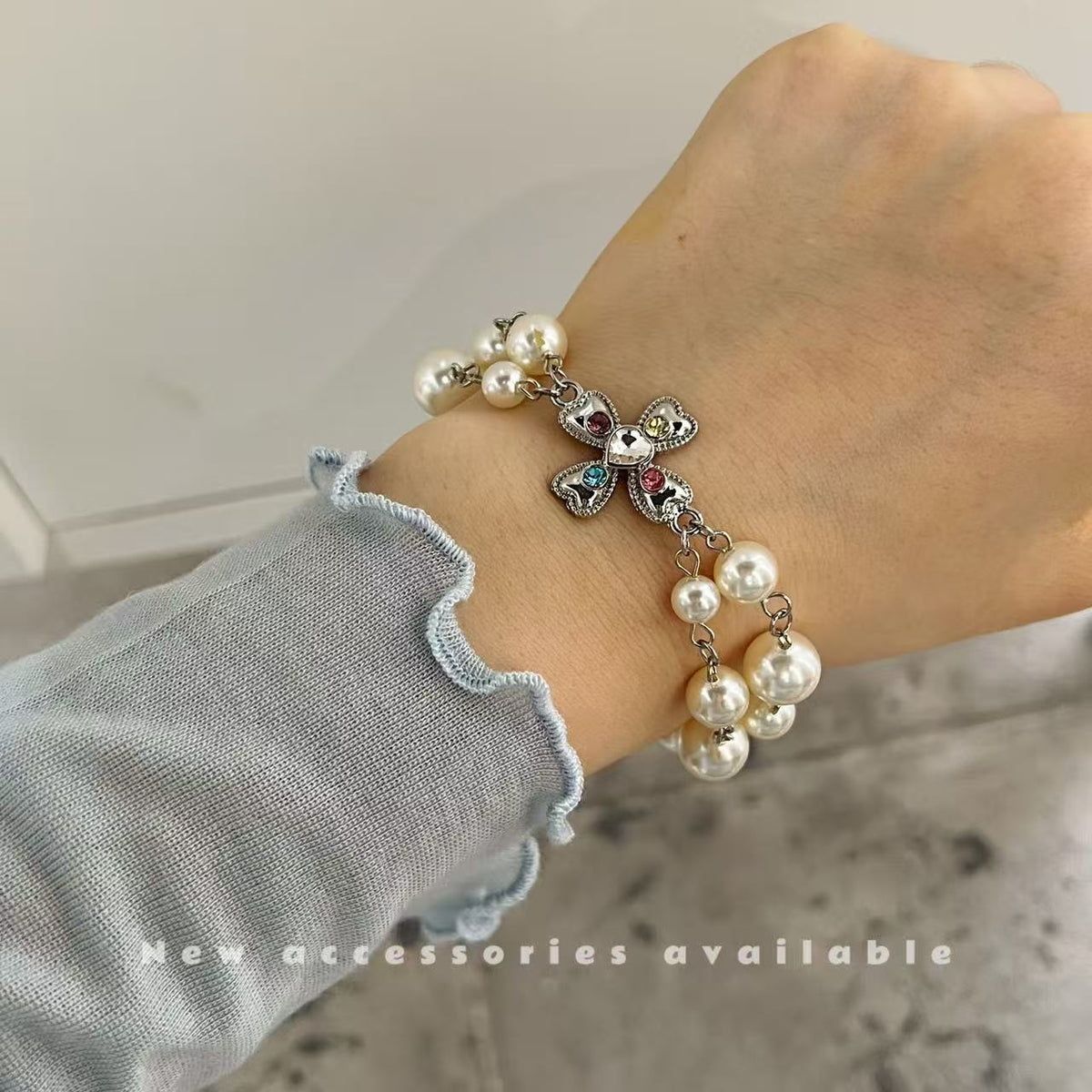 Korean Style Sweet Cool Colorful Crystals Cross Pendants