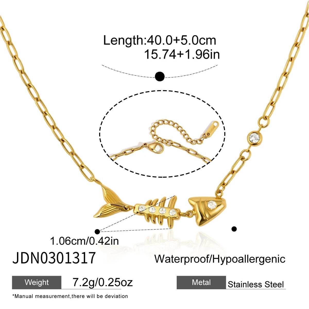 Titanium Steel Fish Light Luxury Minority Clavicle Chain Necklace