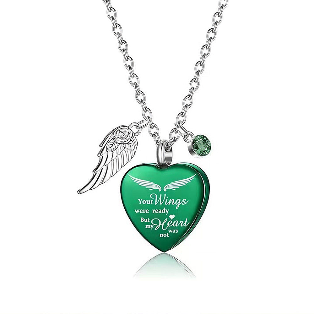 Metal Heart-shaped Ashes Purple Commemorative Blue Funeral Pendants