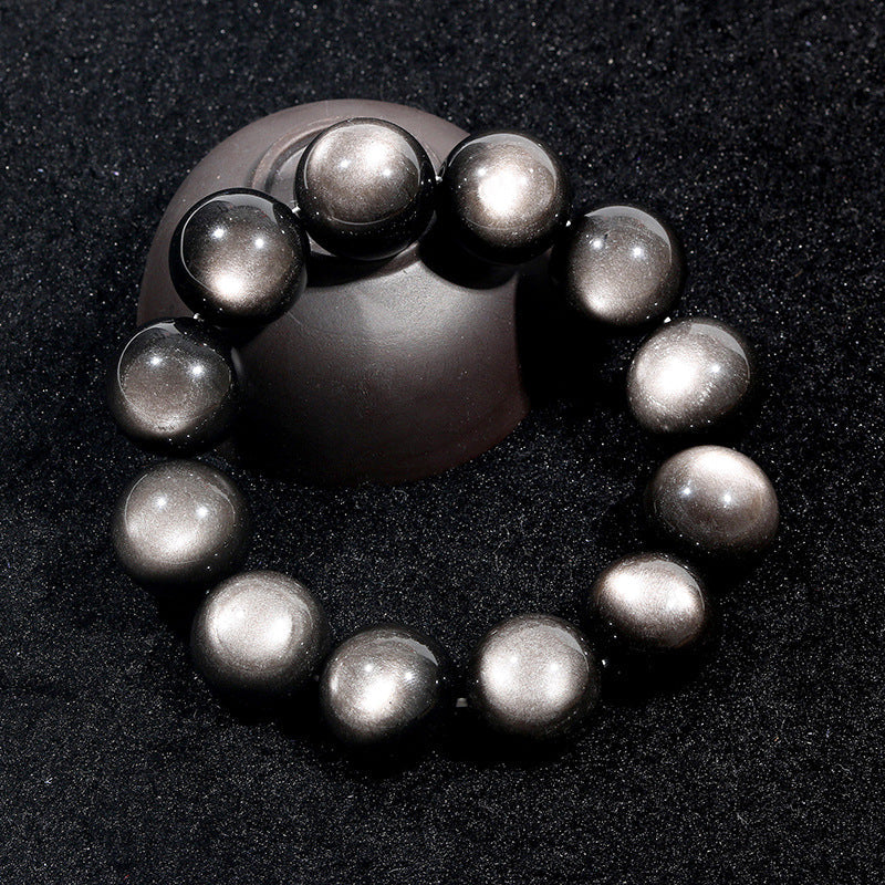 High Goods Big Round Eye Bright Double Cat Crystal Gem Bracelet