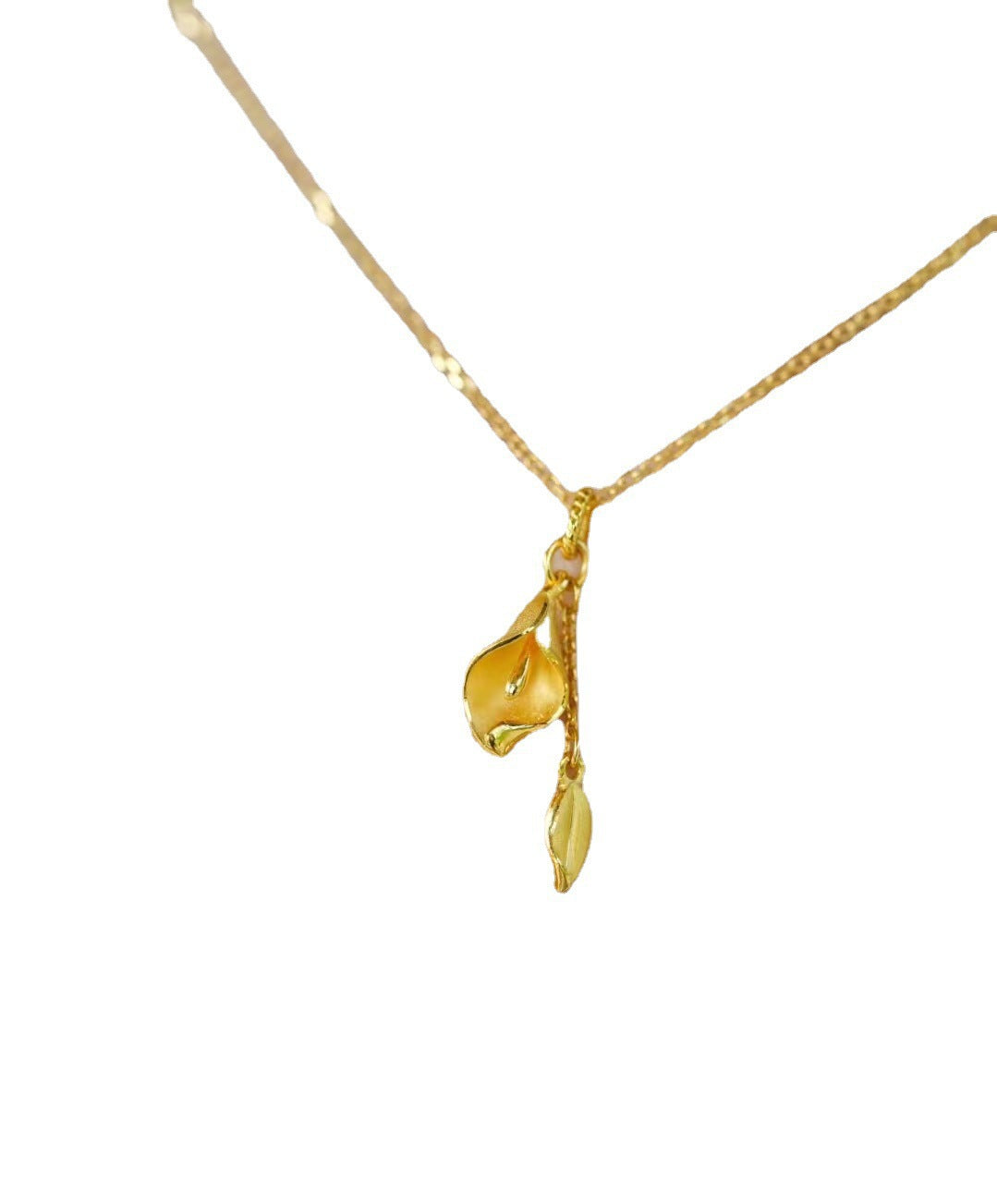 Women's Gold Common Calla Flower Tassel For Gentle Necklaces