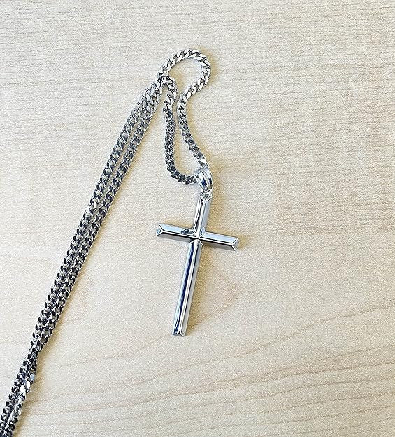 Women's & Men's Titanium Steel Cross High-grade Gold Simplicity Necklace