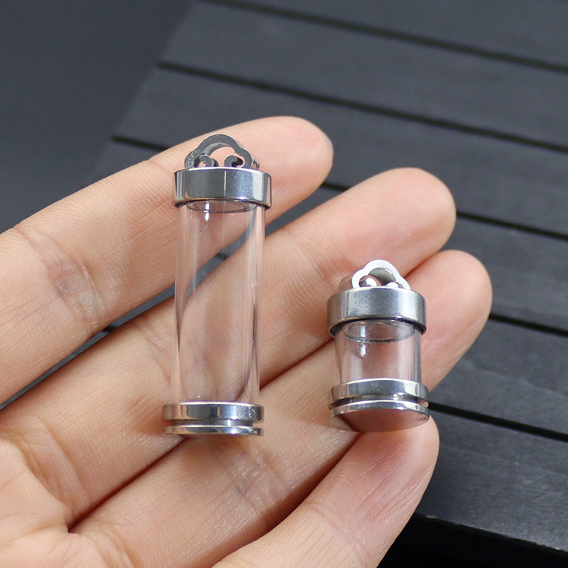 Steel Niche For Buddha Bottle Hollow Open Cinnabar Transparent Necklace