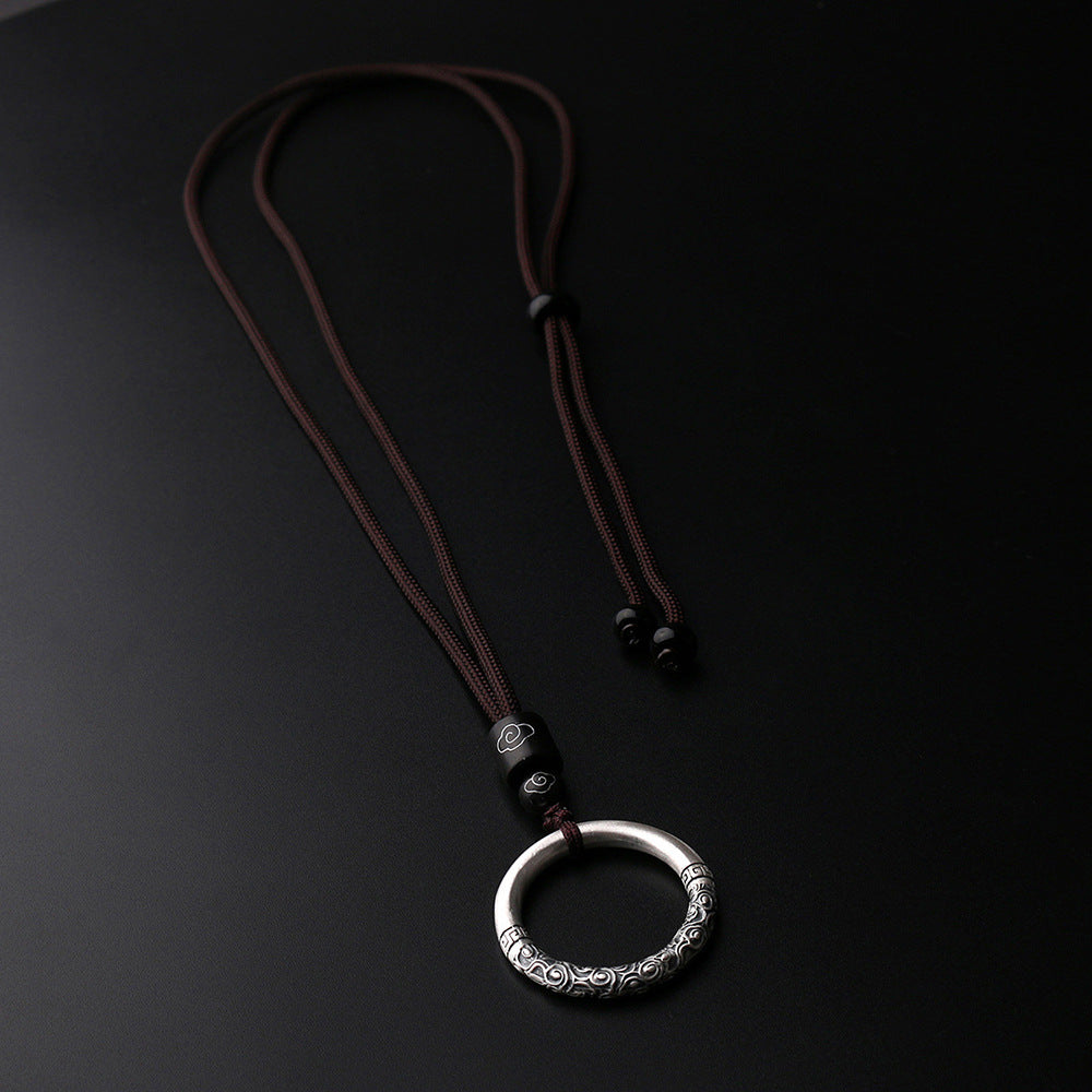 Style Auspicious Cloud Peace Buckle Circle Personality Sweater Necklaces