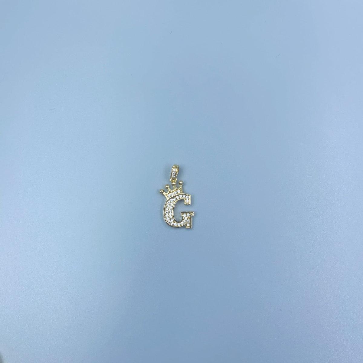 Full Diamond Crown Letters Copper Plated Real Gold Inlaid Zircon Pendant