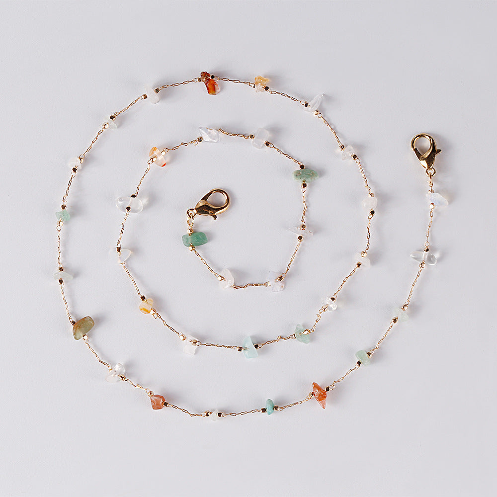 Elegant Personalized Sweet Elegance Glasses Decorations Female Stone Eyeglasses Chain Necklace