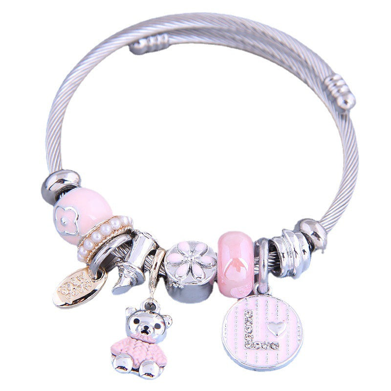 Charming Fashion Metal Cute Bear Temperament Bracelet
