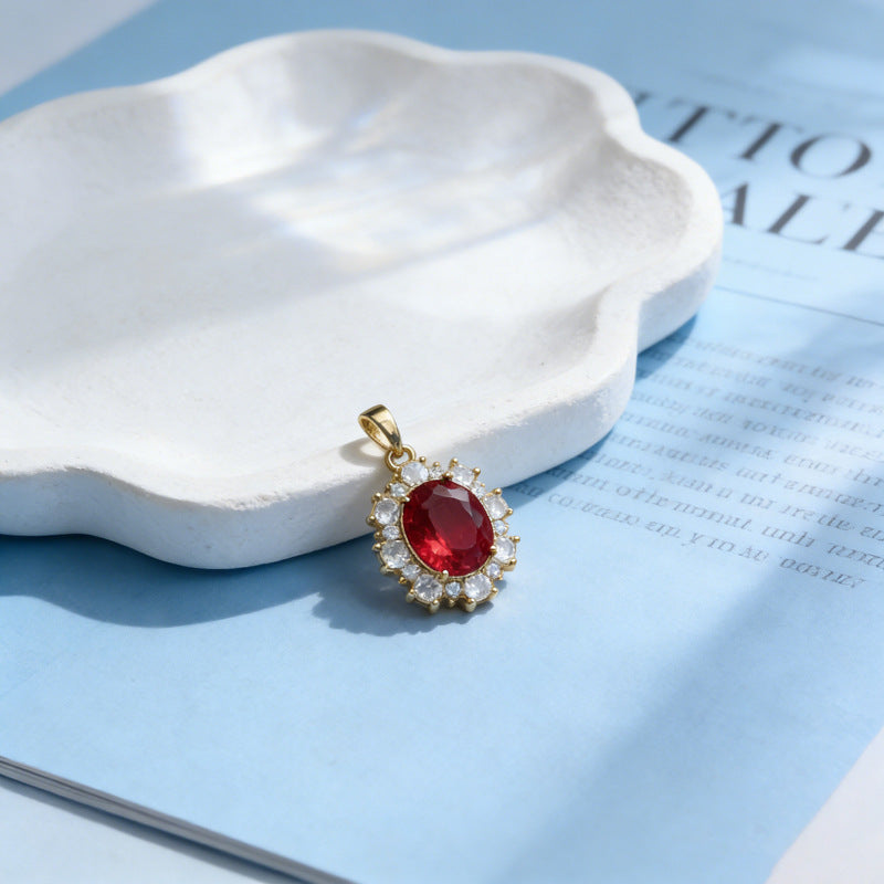 Ruby Light Luxury Advanced Titanium Steel Clavicle Pendant
