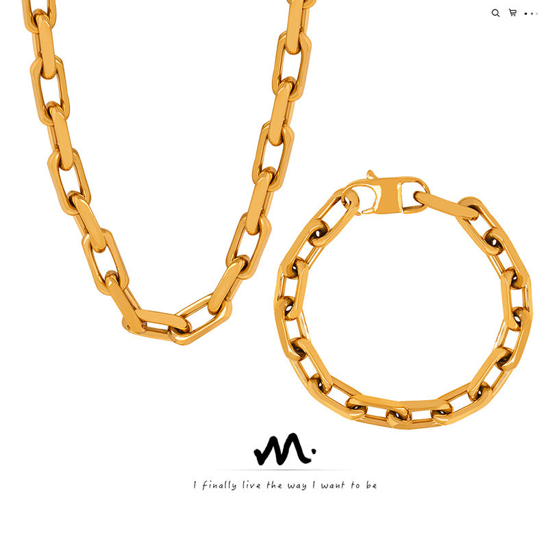 Women's & Men's Chain Trendy Versatile Personality Stainless Steel Bracelets