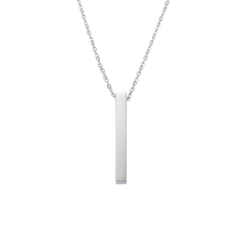 Women's Domineering Long Name Trendy Rectangular Geometric Necklace