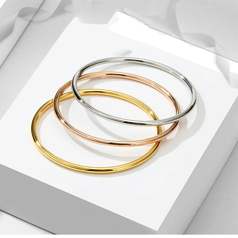Women's Gold Titanium Steel Coil Cold Style Bracelet