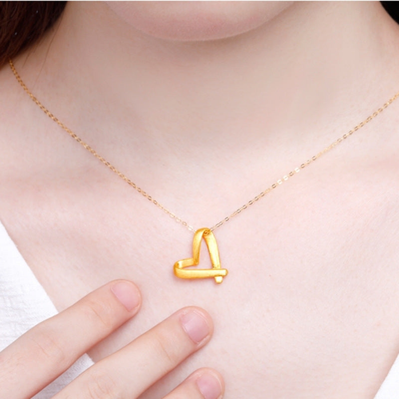 Women's Placer Gold Love Brass Gold-plated Fashion Valentine's Day For Necklaces