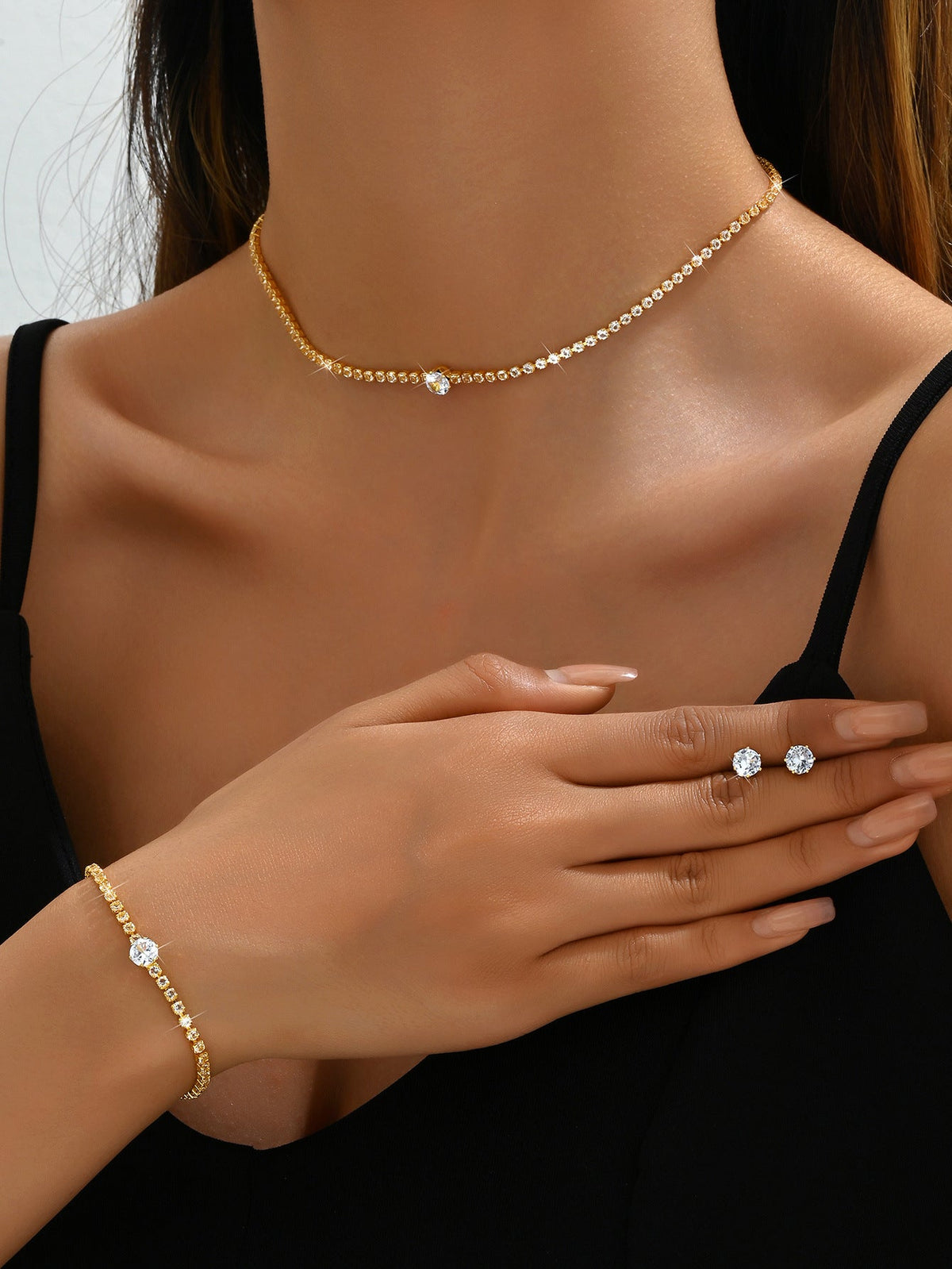Light Luxury High Sense Crystal Zircon Simple Necklaces